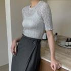 Lettuce-edge Textured Crop Top