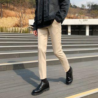 Hidden Band-waist Dress Pants In 2 Designs