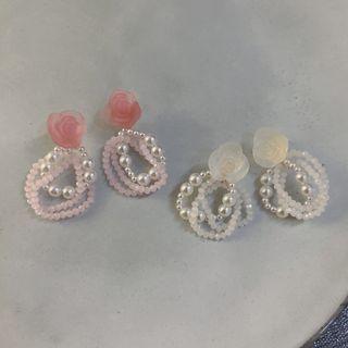 Flower Faux Pearl Bead Earring