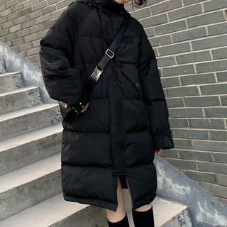 Oversize Padded Long Parka Black - One Size