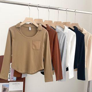 Plain Cropped Top With Pocket