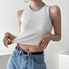 Textured Crop Halter Top