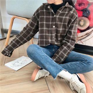 Check Loose-fit Long-sleeve Shirt Jacket