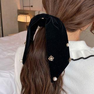 Embellished Bow Velvet Hair Tie