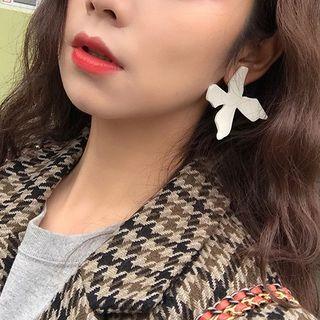 Irregular Acrylic Flower Earring White - One Size