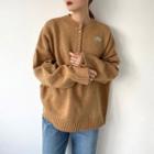 Long Sleeve Knit Top Dark Yellow - One Size