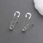 Safety Pin Stud Earring 1 Pair - Earrings - Safety Pin - Silver - One Size