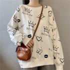 Pattern Print Long-sleeve Sweatshirt