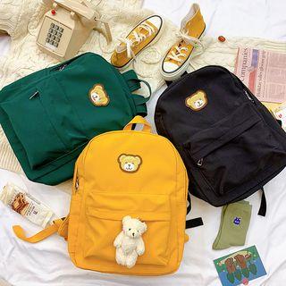 Bear Applique Nylon Backpack
