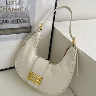 Buckled Crescent Shoulder Bag