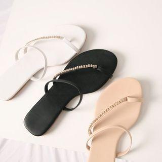 Rhinestone Toe-loop Flip-flops