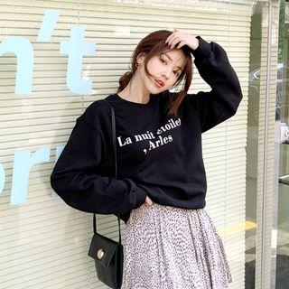 Letter-printed Sweatshirt Black - One Size
