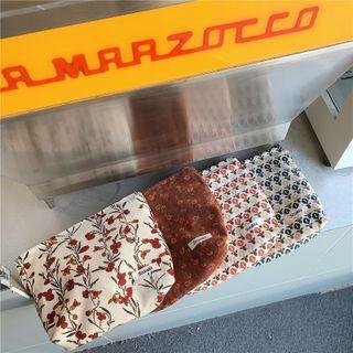 Floral Corduroy Zip Pouch