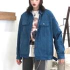 Corduroy Printed Jacket As Shown In Figure - One Size