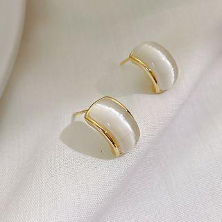 Half Hoop Stud Earrings As Shown In Figure - One Size