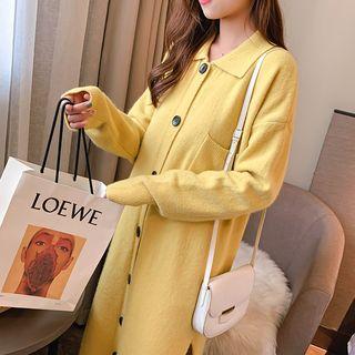 Plain Sweater Maxi Jacket