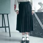 Midi Accordion-pleat Skirt A533 - Black - One Size
