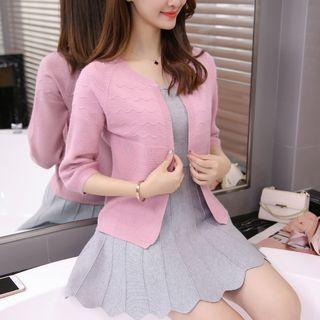 Knit 3/4-sleeve Cardigan