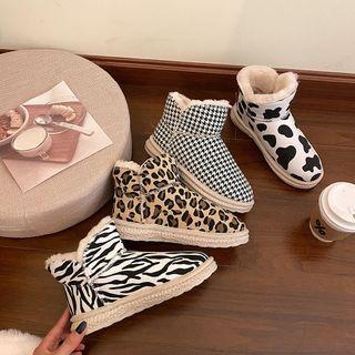 Animal Print Short Snow Boots