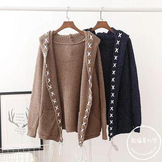 Crisscross Hooded Cardigan