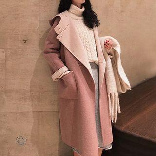 Hooded Single Button Coat