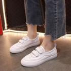 Faux Leather Self Adhesive Strap Sneakers