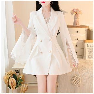 Set: Lace-trim Blazer + Shorts