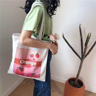 Orange Print Tote Bag