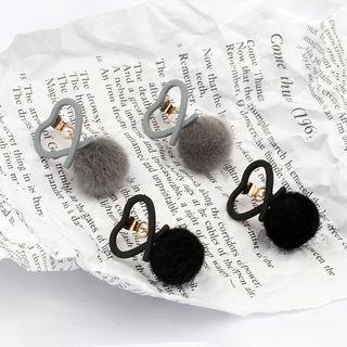 Chenille Ball & Heart Earring
