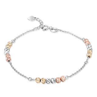 14k/585 Tri-color Gold Diamond Cut Balls Bracelet
