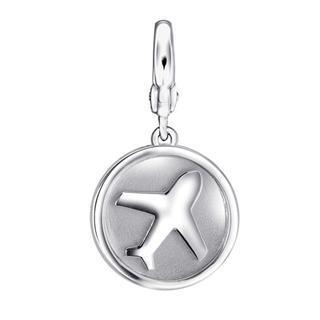 Bling Bling Platinum Plated 925 Sterling Silver Lovely Plane Bracelet Charm