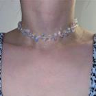 Faux Crystal Choker Hologram - White - One Size