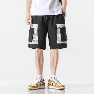 Paisley Patch Cargo Shorts