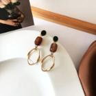 Resin Twisted Hoop Alloy Dangle Earring