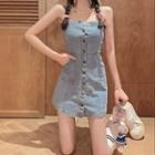 Button-front Denim Jumper