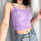 Fluffy Chained Cropped Camisole Top