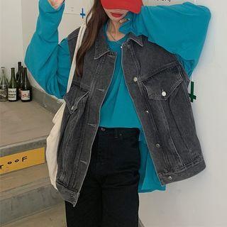 Long-sleeve T-shirt / Denim Vest