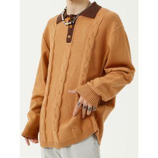 Two Tone Polo Sweater