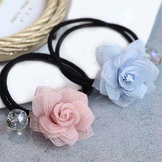 Bead & Flower Layered Hair Tie