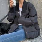 Plain Loose-fit Jacket / Slim-fit Boot-cut Jeans