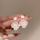 Flower Glaze Acrylic Dangle Earring 1 Pair - Pink - One Size