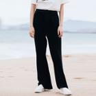 Plain Velvet Straight Cut Pants