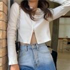 Plain Double Zip Cropped Jacket