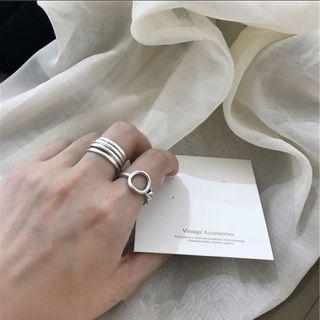 Alloy Geometric Open Ring Silver - One Size