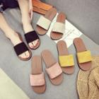 Faux Suede Slide Sandals