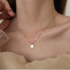Square Shell Pendant Alloy Necklace Gold - One Size