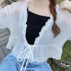 Ruffled Tie-front Light Jacket