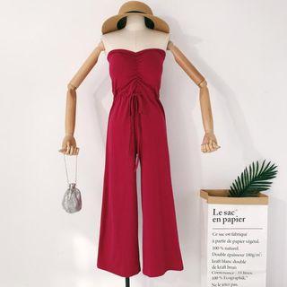 Padded Tube Wide-leg Jumpsuit