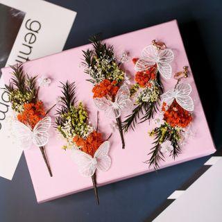 Set: Wedding Flower Hair Stick + Clip-on Earring