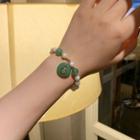 Faux Pearl Bracelet Bracelet - White & Green - One Size
